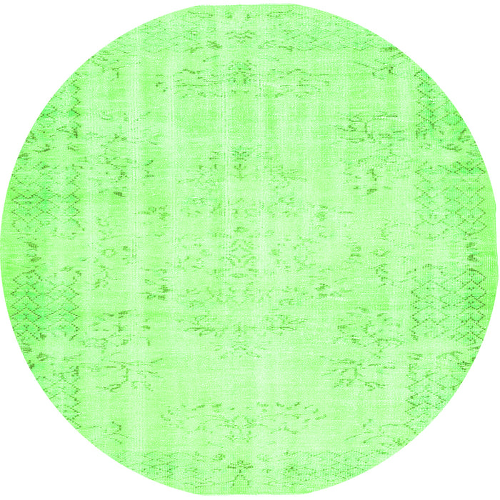 Square Abstract Green Contemporary Rug, con484grn