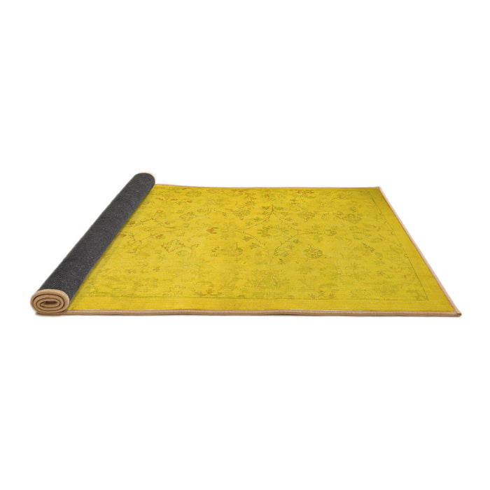 Sideview of Abstract Yellow Contemporary Rug, con485yw