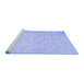 Sideview of Machine Washable Abstract Blue Contemporary Rug, wshcon485blu