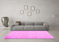 Machine Washable Abstract Pink Contemporary Rug, wshcon485pnk