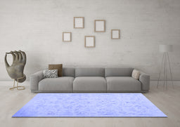 Machine Washable Abstract Blue Contemporary Rug in a Living Room, wshcon485blu
