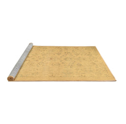 Sideview of Machine Washable Abstract Brown Contemporary Rug, wshcon485brn