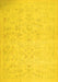 Machine Washable Abstract Yellow Contemporary Rug, wshcon485yw