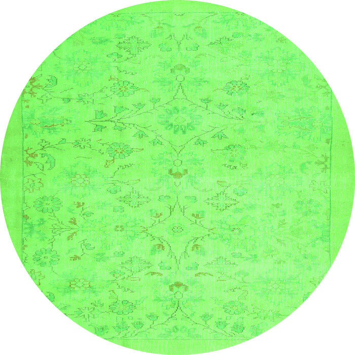 Square Abstract Green Contemporary Rug, con485grn