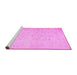 Sideview of Machine Washable Abstract Pink Contemporary Rug, wshcon485pnk