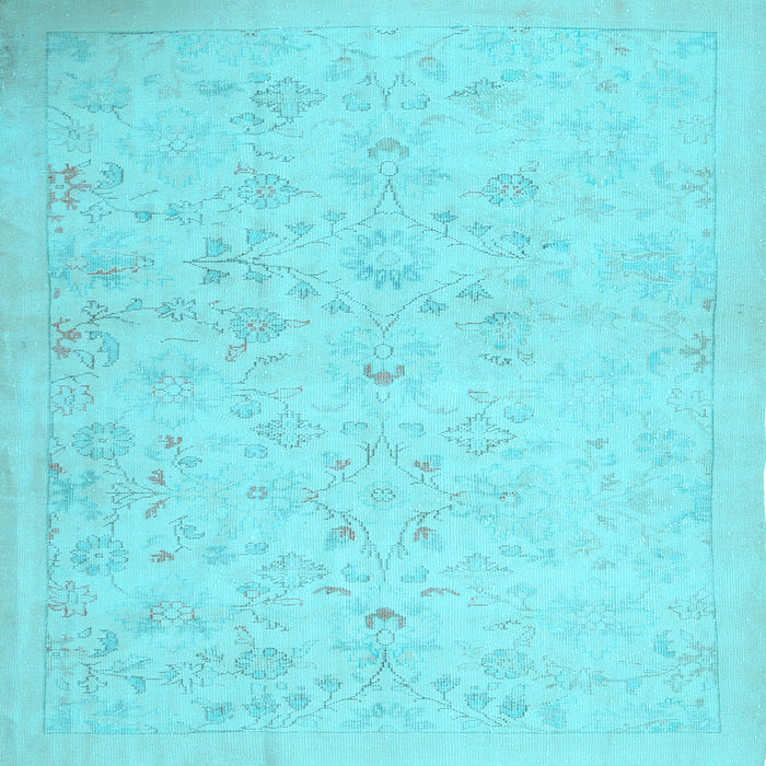 Square Machine Washable Abstract Light Blue Contemporary Rug, wshcon485lblu