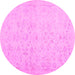 Round Abstract Pink Contemporary Rug, con485pnk