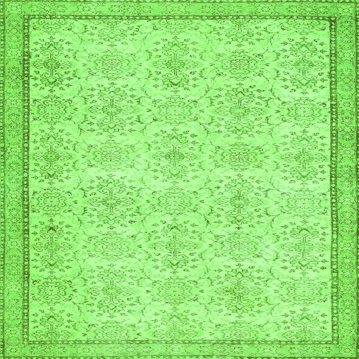 Serging Thickness of Abstract Green Contemporary Rug, con486grn