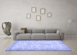 Machine Washable Abstract Blue Contemporary Rug in a Living Room, wshcon486blu