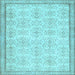 Square Machine Washable Abstract Light Blue Contemporary Rug, wshcon486lblu