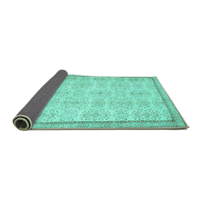 Sideview of Abstract Turquoise Contemporary Rug, con486turq
