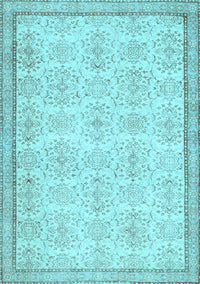 Abstract Light Blue Contemporary Rug, con486lblu