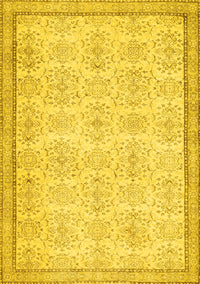 Abstract Yellow Contemporary Rug, con486yw