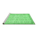 Sideview of Machine Washable Abstract Emerald Green Contemporary Area Rugs, wshcon486emgrn