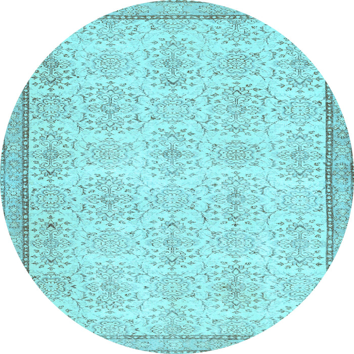 Round Machine Washable Abstract Light Blue Contemporary Rug, wshcon486lblu