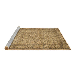 Sideview of Machine Washable Abstract Brown Contemporary Rug, wshcon487brn