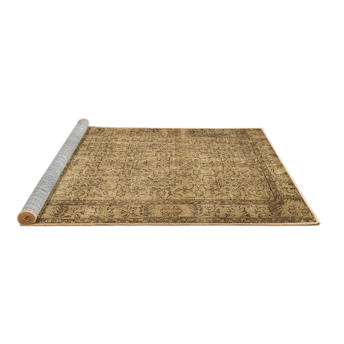 Sideview of Machine Washable Abstract Brown Contemporary Rug, wshcon487brn