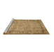 Sideview of Machine Washable Abstract Brown Contemporary Rug, wshcon487brn