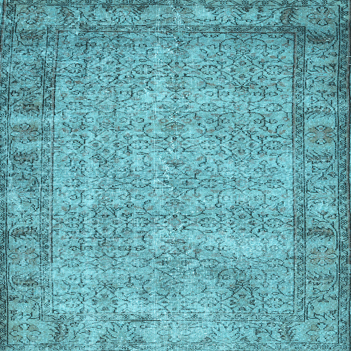 Square Abstract Light Blue Contemporary Rug, con487lblu
