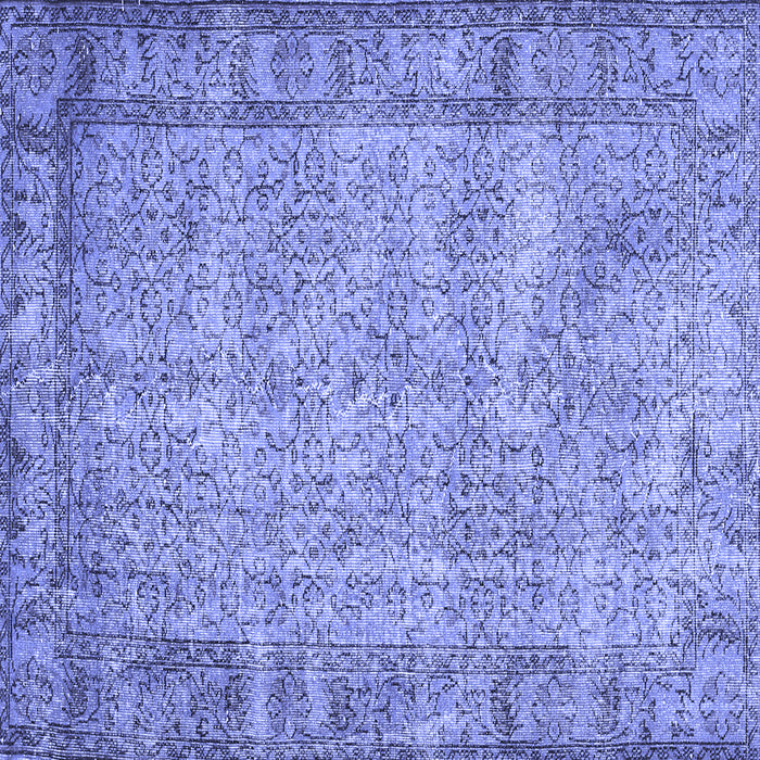 Square Abstract Blue Contemporary Rug, con487blu