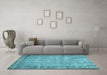 Machine Washable Abstract Light Blue Contemporary Rug in a Living Room, wshcon487lblu