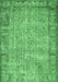 Machine Washable Abstract Emerald Green Contemporary Area Rugs, wshcon487emgrn