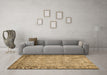 Machine Washable Abstract Brown Contemporary Rug in a Living Room,, wshcon487brn