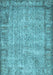 Machine Washable Abstract Light Blue Contemporary Rug, wshcon487lblu