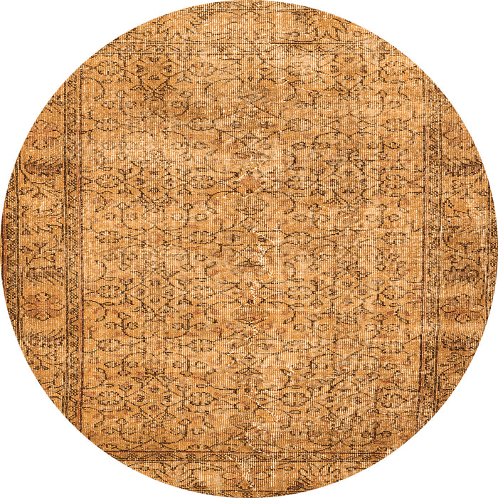 Square Abstract Orange Contemporary Rug, con487org