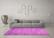 Machine Washable Abstract Pink Contemporary Rug in a Living Room, wshcon487pnk