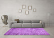 Machine Washable Abstract Purple Contemporary Area Rugs in a Living Room, wshcon487pur