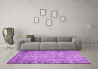 Machine Washable Abstract Purple Contemporary Rug, wshcon487pur