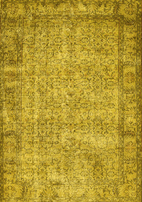 Abstract Yellow Contemporary Rug, con487yw