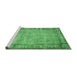 Sideview of Machine Washable Abstract Emerald Green Contemporary Area Rugs, wshcon487emgrn