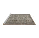 Serging Thickness of Machine Washable Contemporary Brown Rug, wshcon488