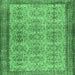 Square Abstract Emerald Green Contemporary Rug, con488emgrn