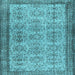 Square Abstract Light Blue Contemporary Rug, con488lblu