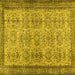 Square Abstract Yellow Contemporary Rug, con488yw