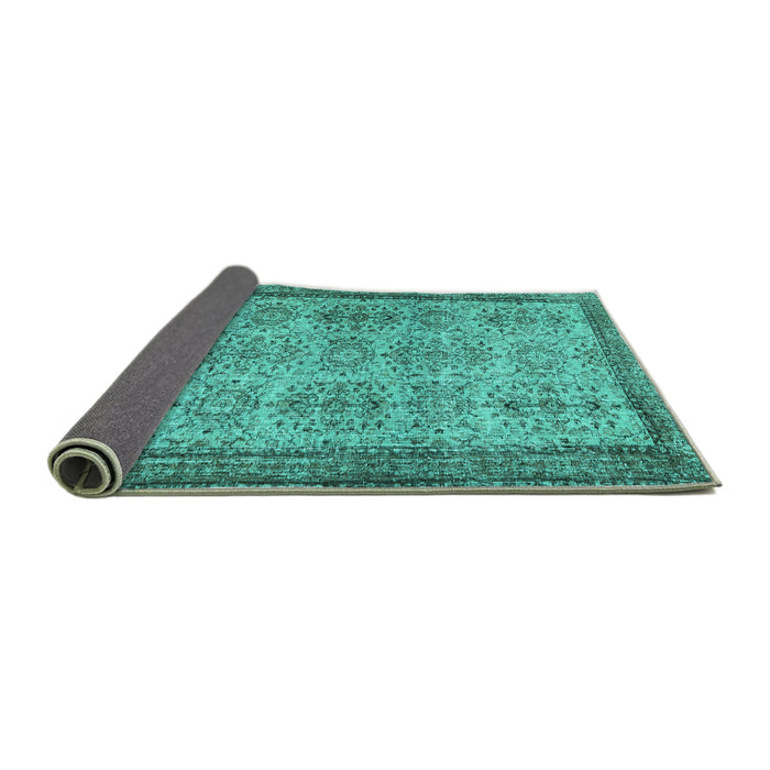 Sideview of Abstract Turquoise Contemporary Rug, con488turq