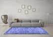 Machine Washable Abstract Blue Contemporary Rug in a Living Room, wshcon488blu