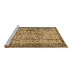 Sideview of Machine Washable Abstract Brown Contemporary Rug, wshcon488brn