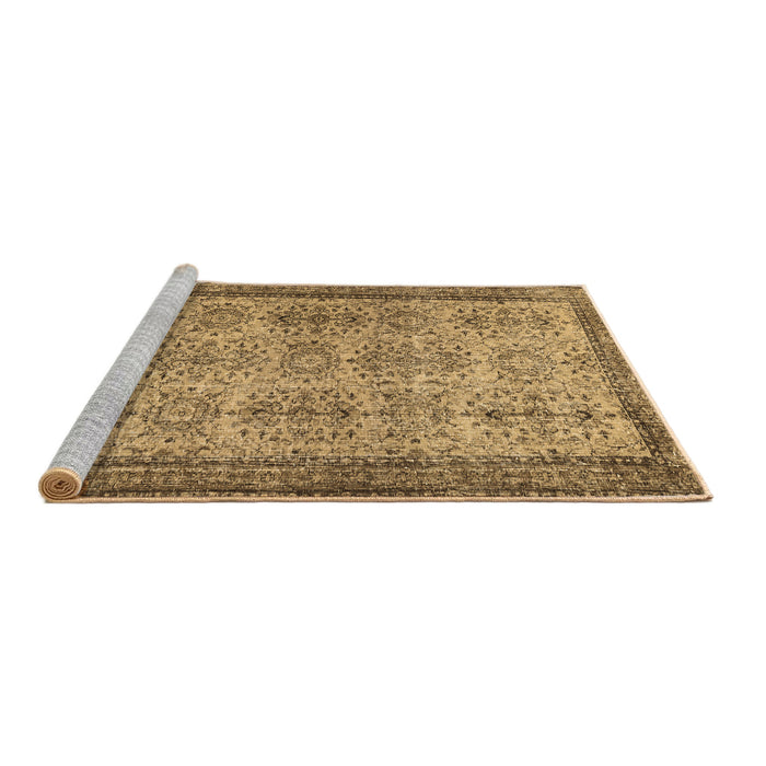 Sideview of Machine Washable Abstract Brown Contemporary Rug, wshcon488brn