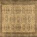 Square Machine Washable Abstract Brown Contemporary Rug, wshcon488brn