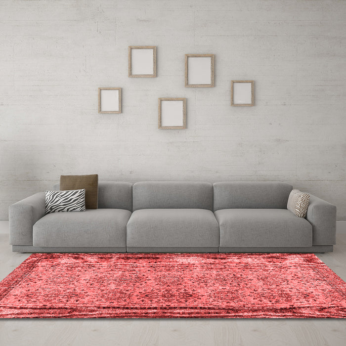 Contemporary Red Washable Rugs