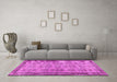 Machine Washable Abstract Pink Contemporary Rug in a Living Room, wshcon488pnk