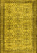 Machine Washable Abstract Yellow Contemporary Rug, wshcon488yw