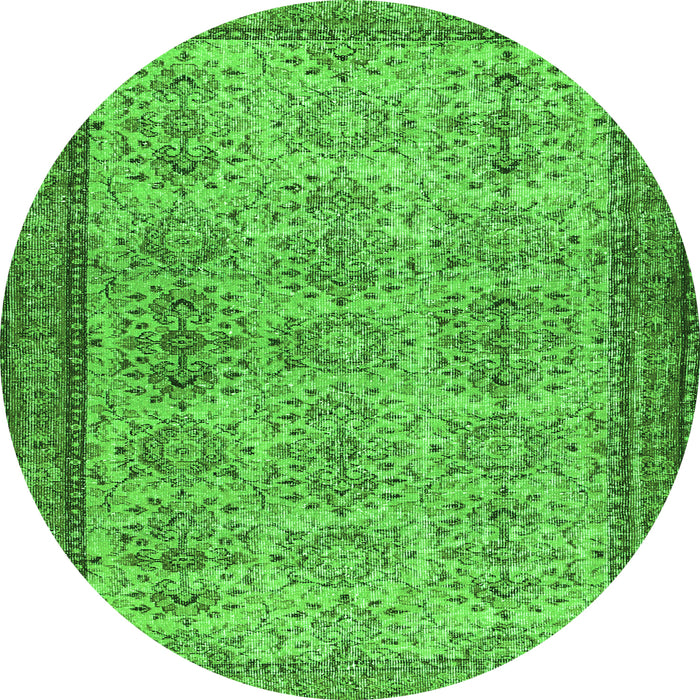 Square Abstract Green Contemporary Rug, con488grn