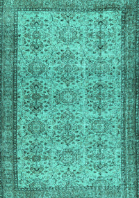 Abstract Turquoise Contemporary Rug, con488turq