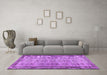 Machine Washable Abstract Purple Contemporary Area Rugs in a Living Room, wshcon488pur