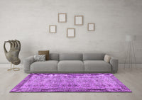 Machine Washable Abstract Purple Contemporary Rug, wshcon488pur